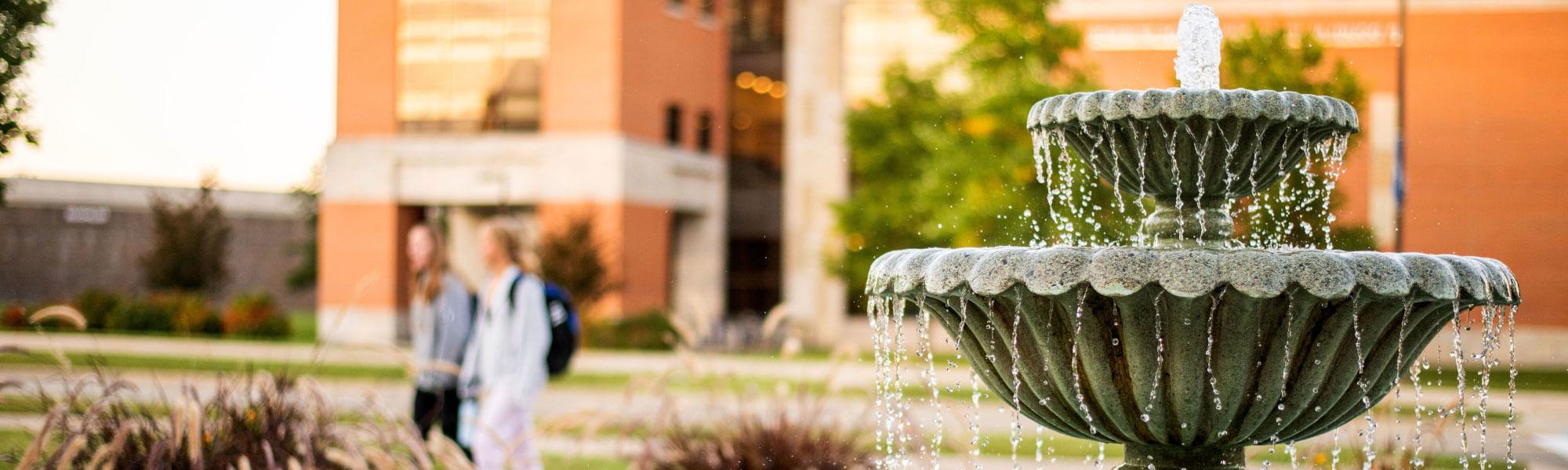 water fountain on campus